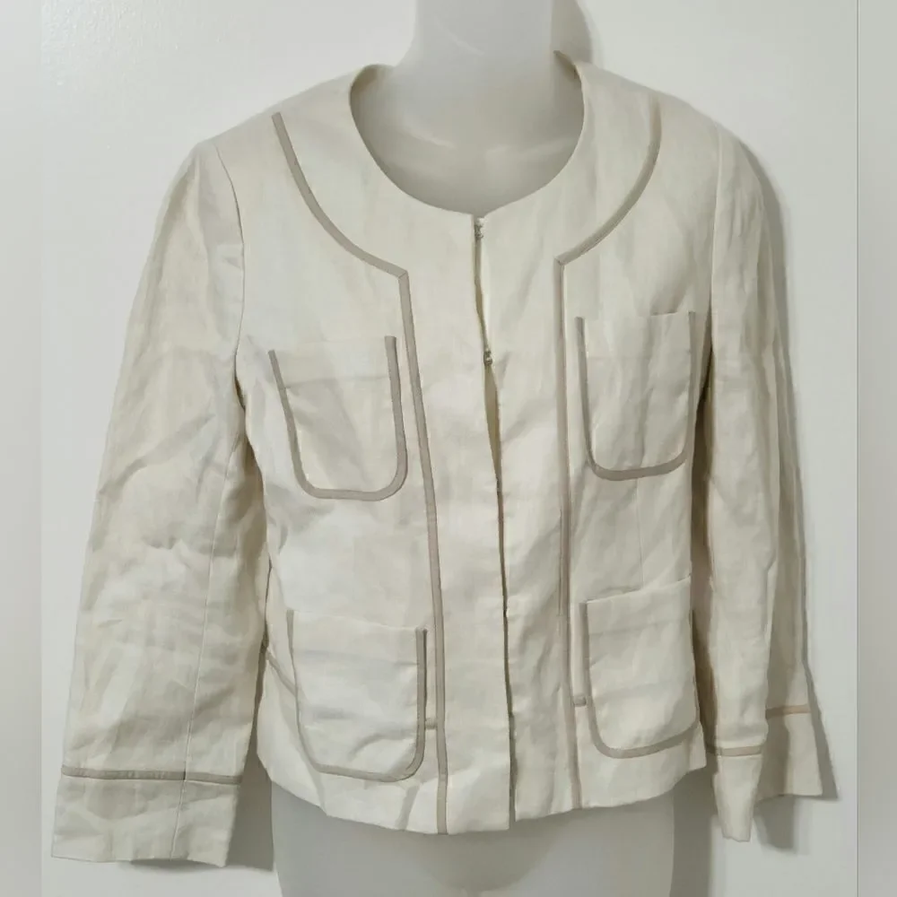 Jcrew linen jacket size size 2